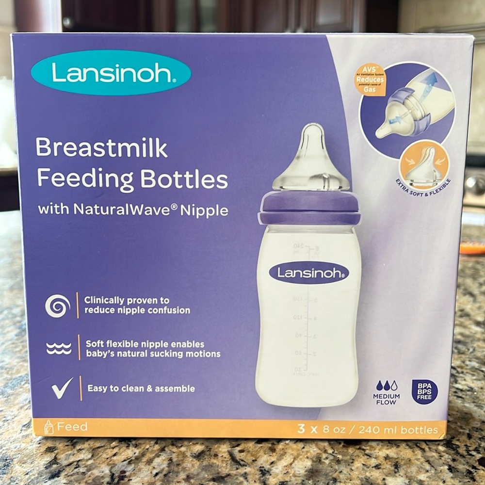 Brand new Lansinoh bottles.